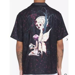 Hot Topic Fairies By Trick Petals Woven Button-Up Shirt New Size Small